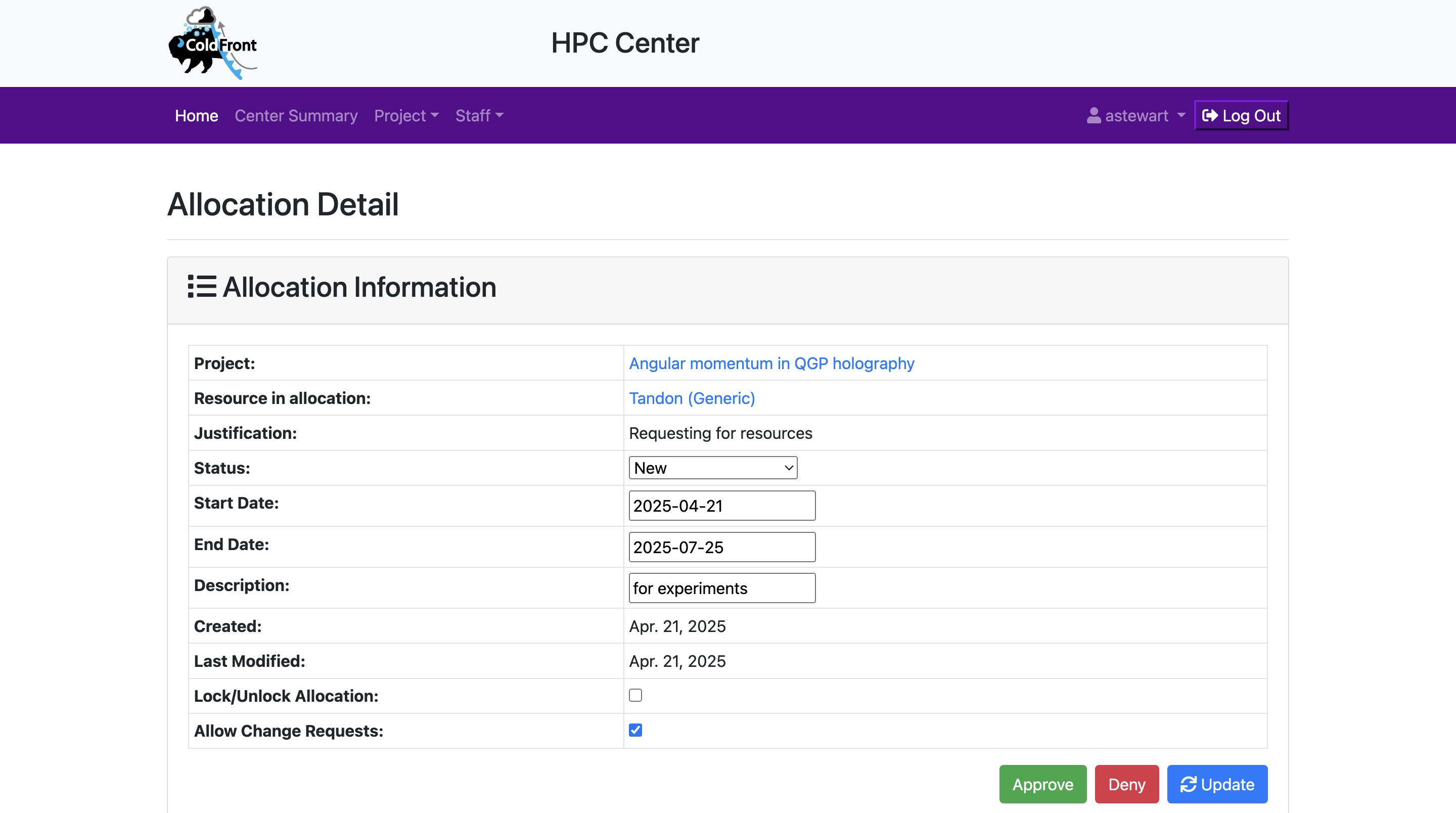 &quot;Approving Allocation Requests via Details&quot; section